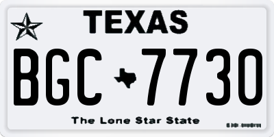 TX license plate BGC7730