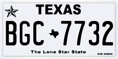 TX license plate BGC7732