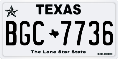 TX license plate BGC7736