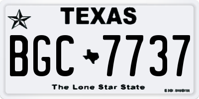TX license plate BGC7737