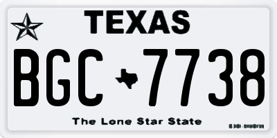 TX license plate BGC7738