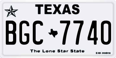 TX license plate BGC7740