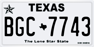 TX license plate BGC7743