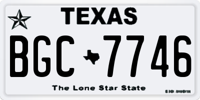 TX license plate BGC7746