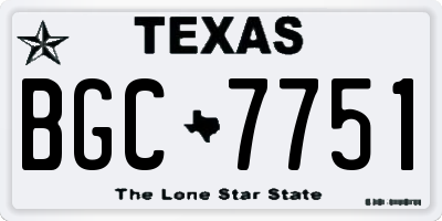 TX license plate BGC7751