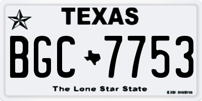 TX license plate BGC7753