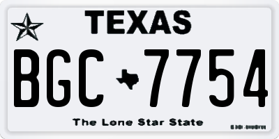 TX license plate BGC7754