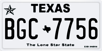 TX license plate BGC7756