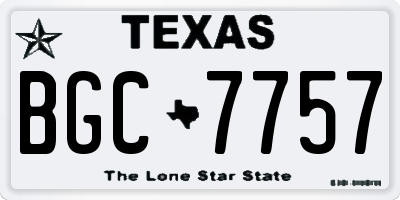 TX license plate BGC7757