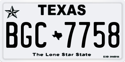 TX license plate BGC7758