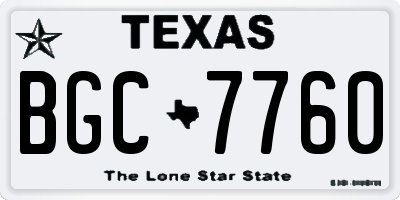 TX license plate BGC7760