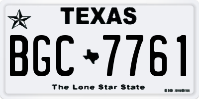 TX license plate BGC7761