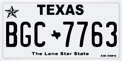 TX license plate BGC7763