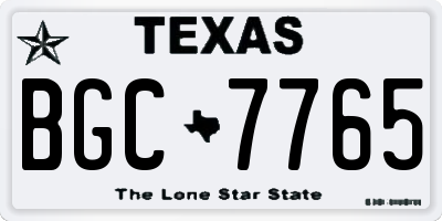 TX license plate BGC7765
