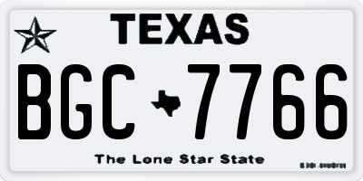 TX license plate BGC7766