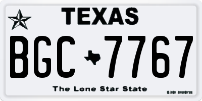 TX license plate BGC7767