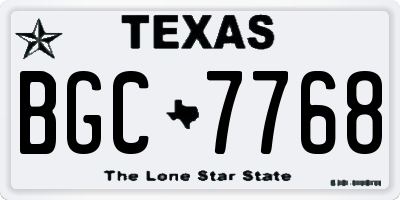 TX license plate BGC7768