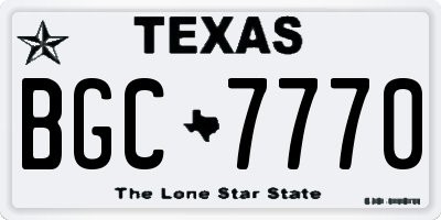 TX license plate BGC7770