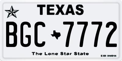TX license plate BGC7772