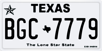 TX license plate BGC7779