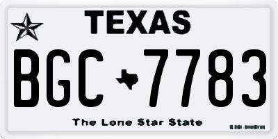 TX license plate BGC7783
