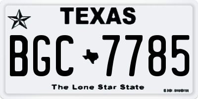 TX license plate BGC7785