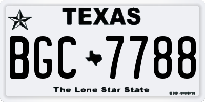 TX license plate BGC7788