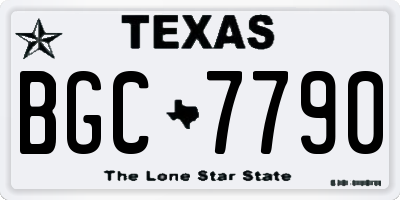TX license plate BGC7790