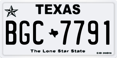 TX license plate BGC7791