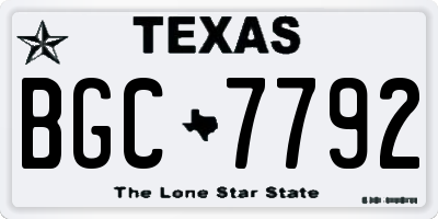 TX license plate BGC7792