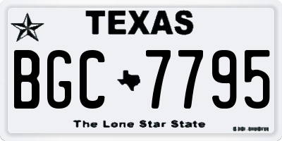 TX license plate BGC7795