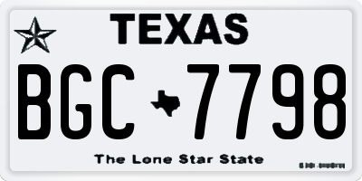 TX license plate BGC7798