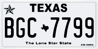 TX license plate BGC7799
