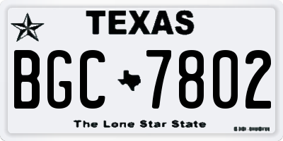 TX license plate BGC7802