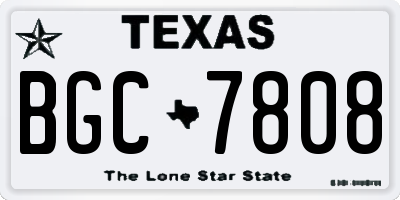 TX license plate BGC7808
