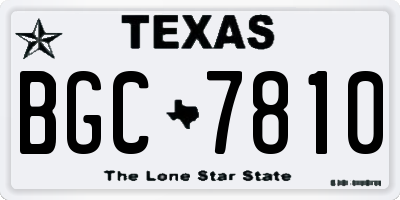 TX license plate BGC7810