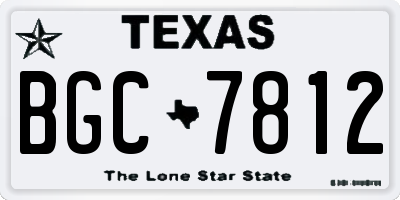 TX license plate BGC7812