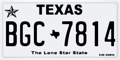 TX license plate BGC7814