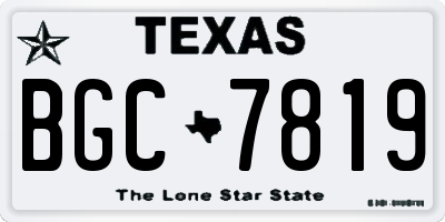 TX license plate BGC7819