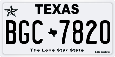 TX license plate BGC7820