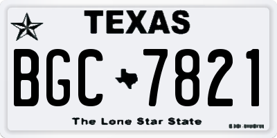 TX license plate BGC7821