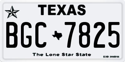 TX license plate BGC7825