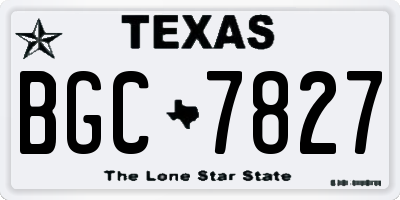 TX license plate BGC7827