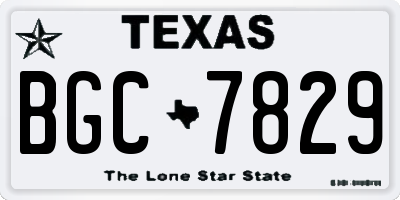 TX license plate BGC7829