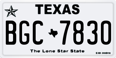 TX license plate BGC7830