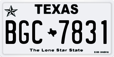 TX license plate BGC7831