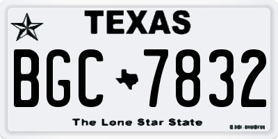 TX license plate BGC7832