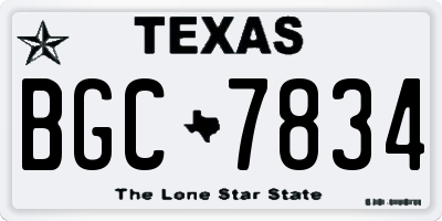 TX license plate BGC7834