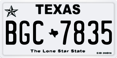 TX license plate BGC7835