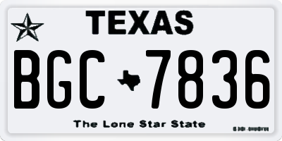 TX license plate BGC7836